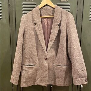 Houndstooth Blazer in Brown and Cream